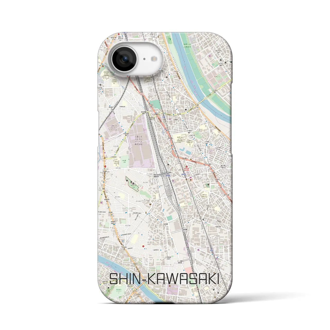 【新川崎(神奈川県)】地図柄iPhoneケース(バックカバータイプ)