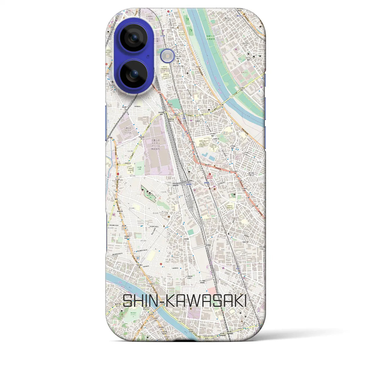 【新川崎(神奈川県)】地図柄iPhoneケース(バックカバータイプ)ナチュラル・iPhone 16 Pro Max 用