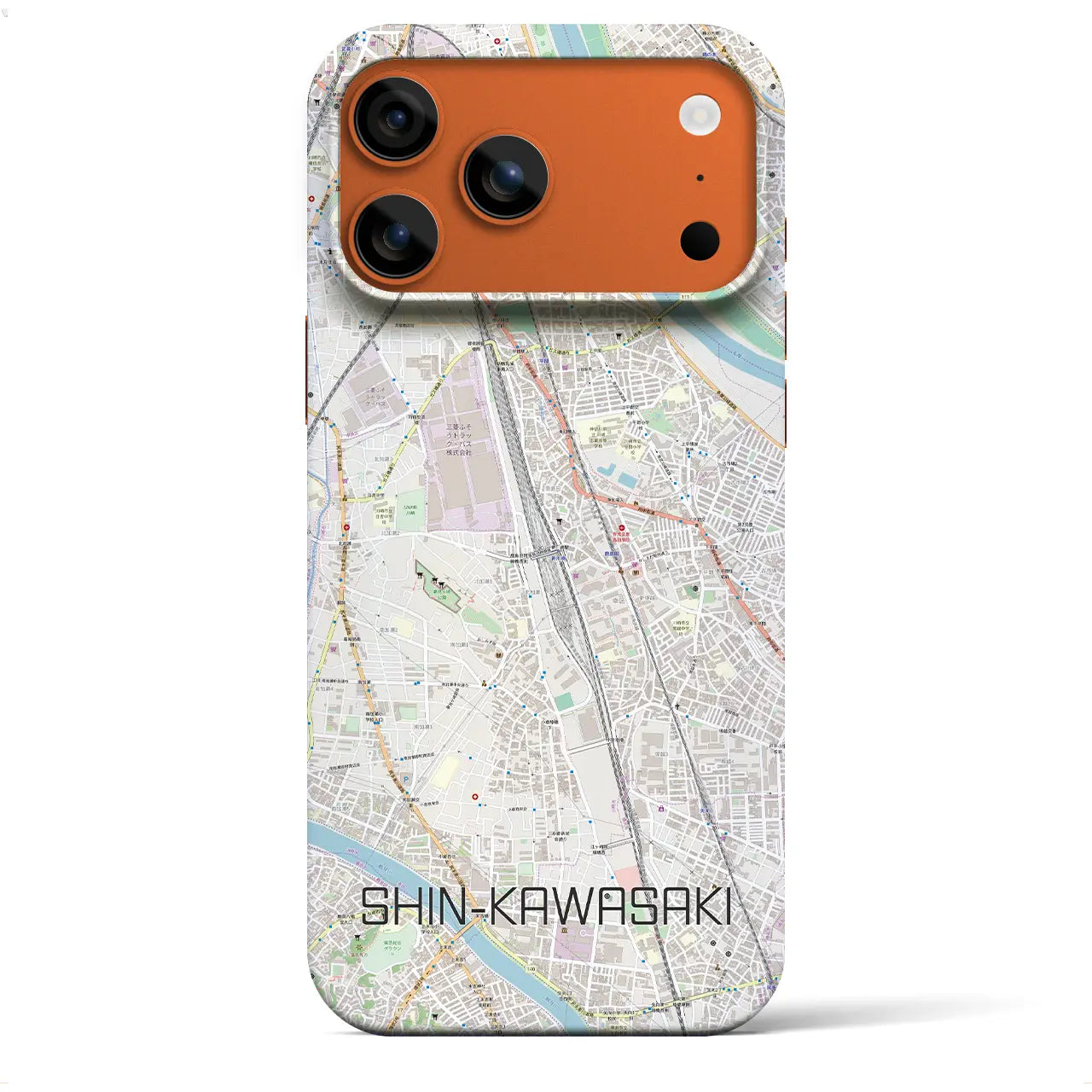 【新川崎(神奈川県)】地図柄iPhoneケース(バックカバータイプ)