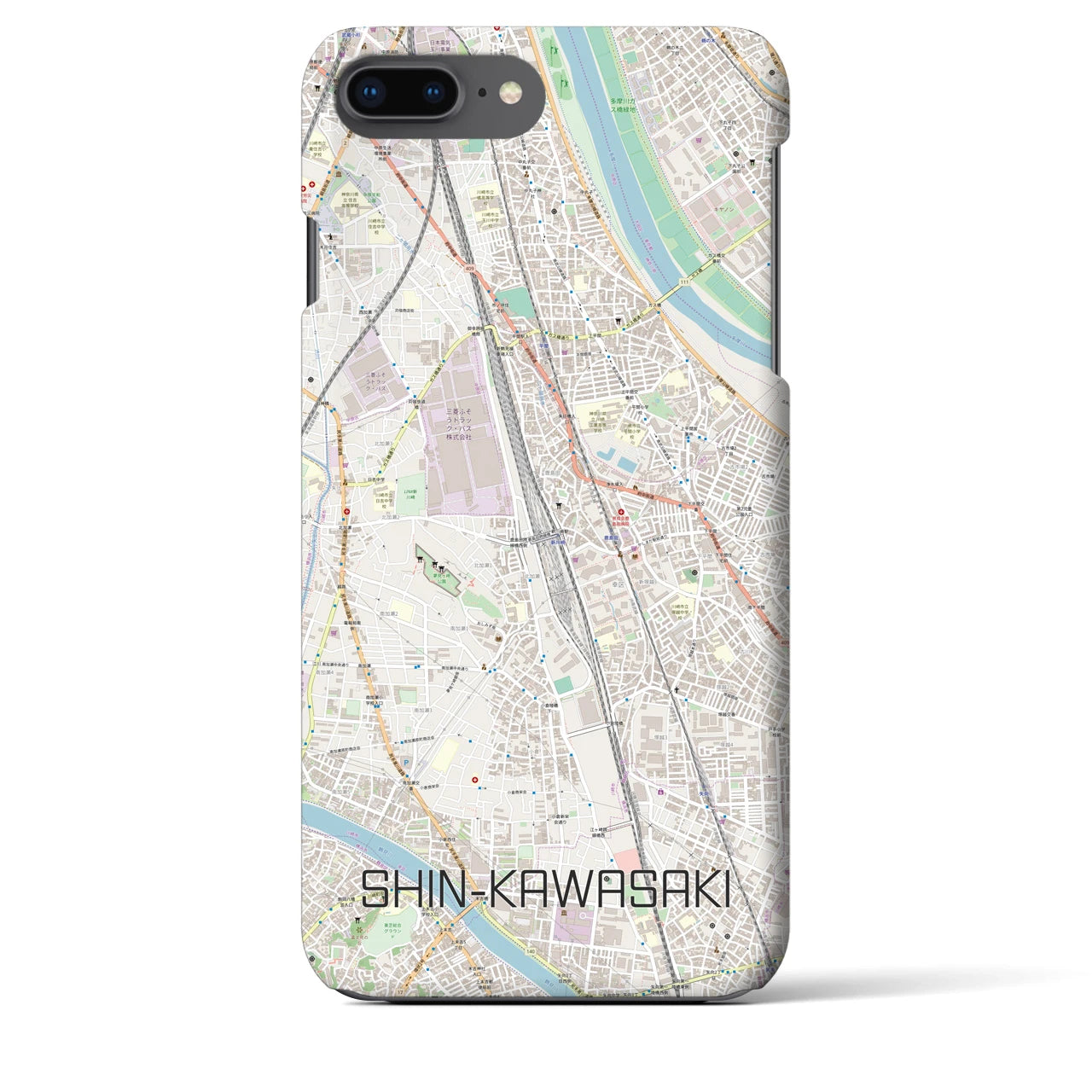 【新川崎(神奈川県)】地図柄iPhoneケース(バックカバータイプ)