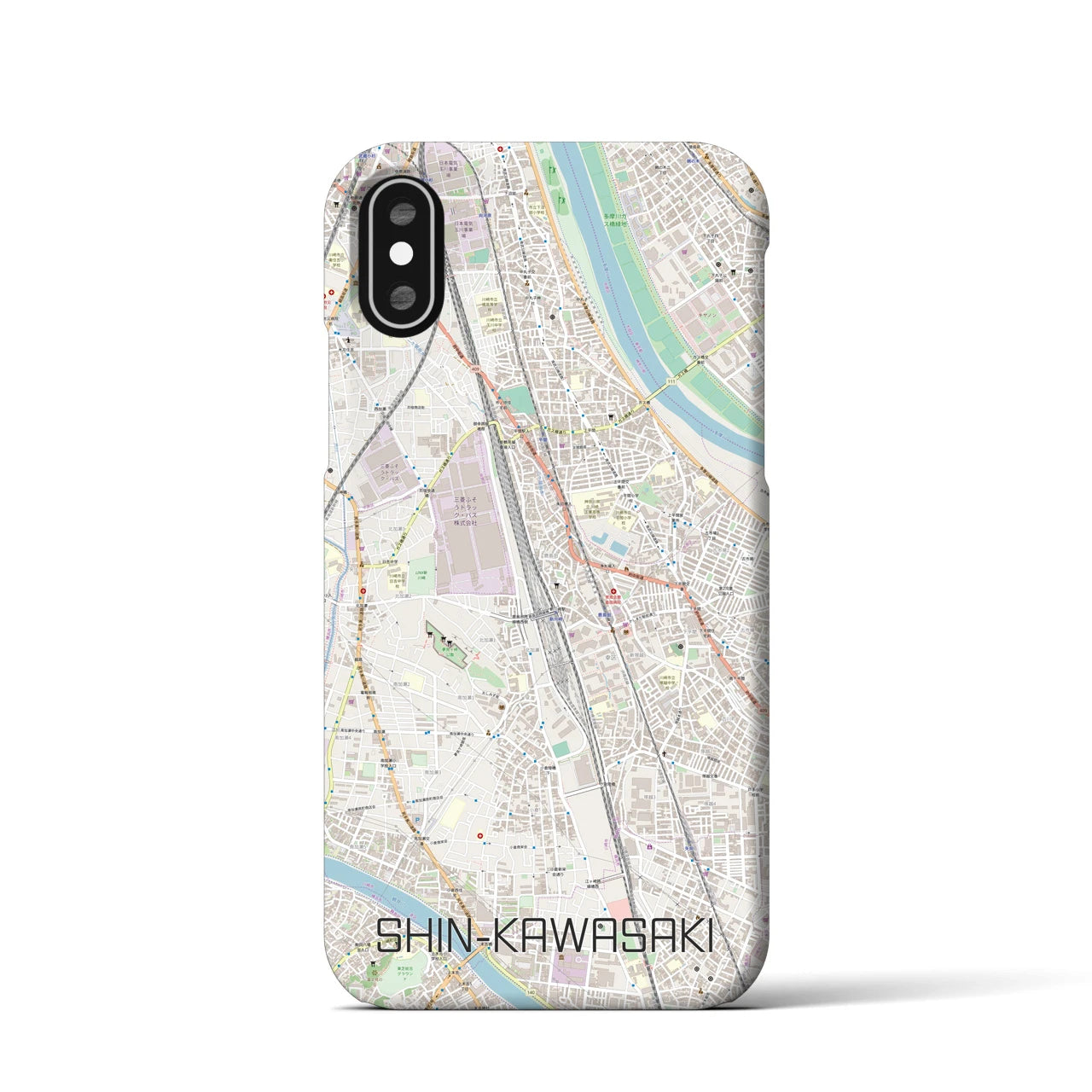 【新川崎(神奈川県)】地図柄iPhoneケース(バックカバータイプ)