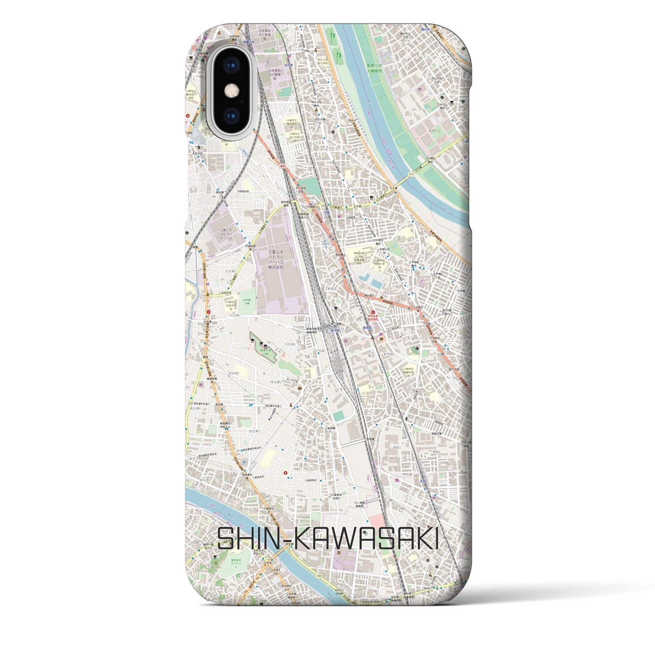 【新川崎(神奈川県)】地図柄iPhoneケース(バックカバータイプ)