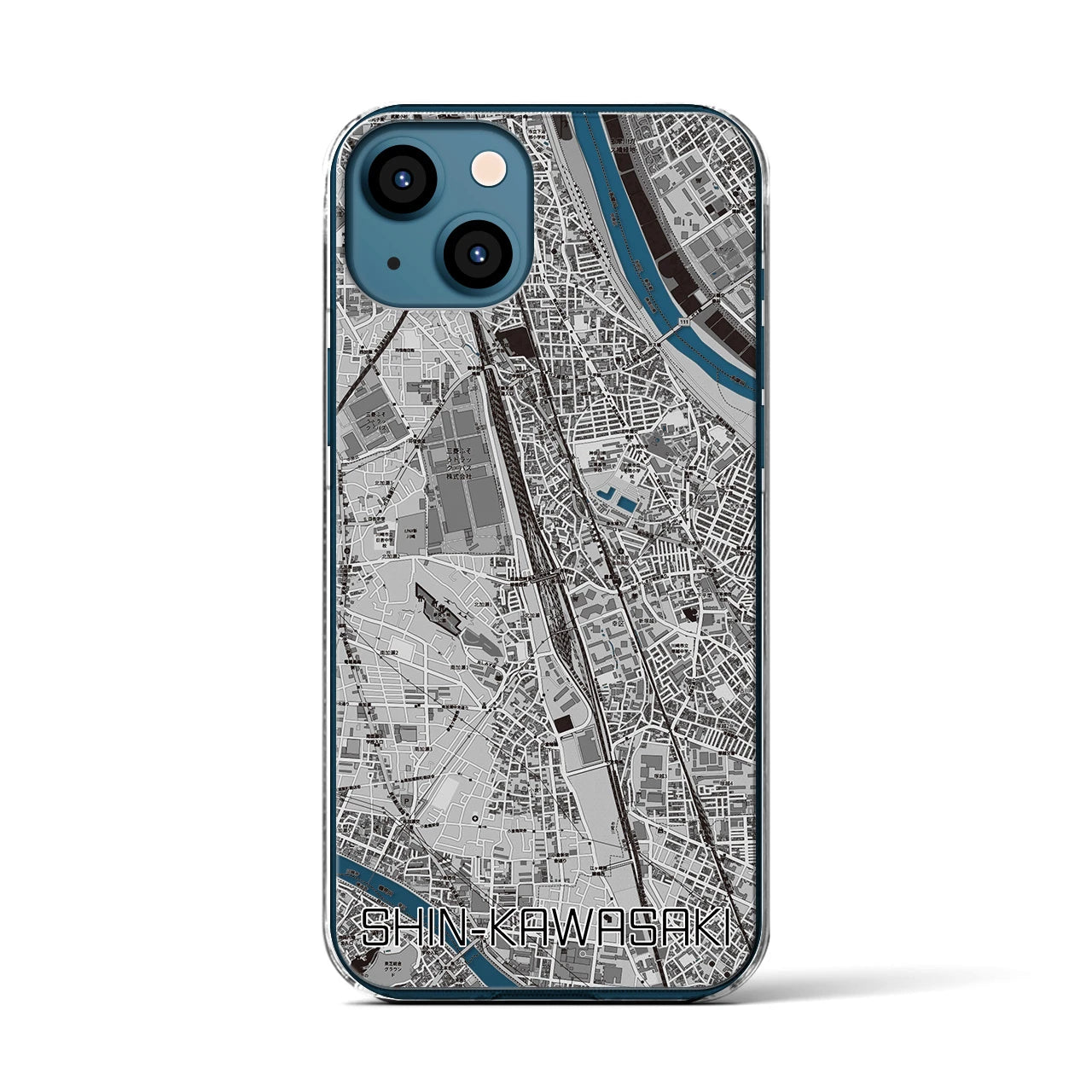 【新川崎(神奈川県)】地図柄iPhoneケース(クリアタイプ)