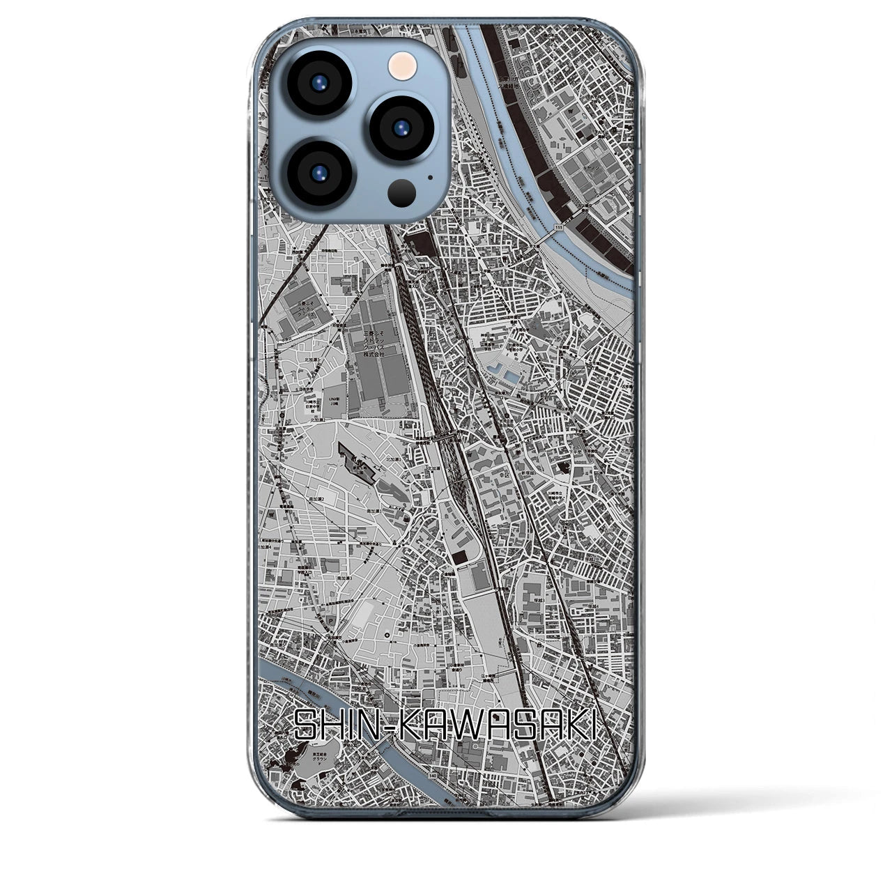 【新川崎(神奈川県)】地図柄iPhoneケース(クリアタイプ)