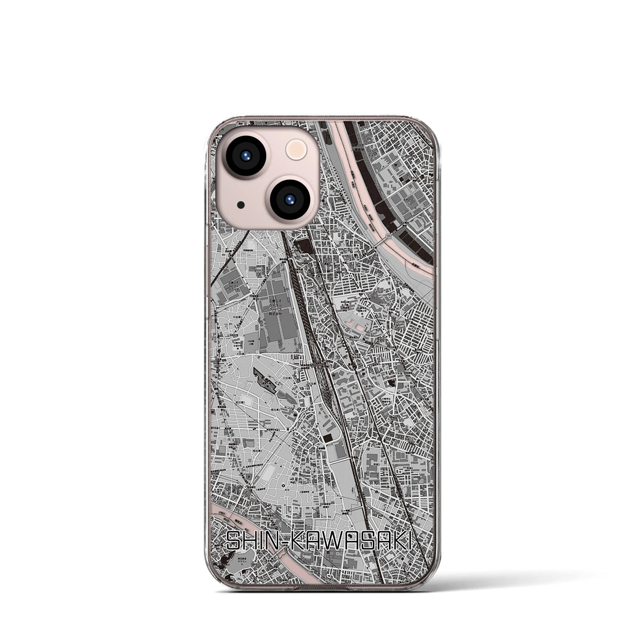 【新川崎(神奈川県)】地図柄iPhoneケース(クリアタイプ)