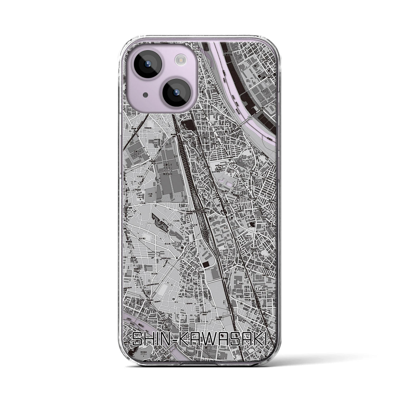 【新川崎(神奈川県)】地図柄iPhoneケース(クリアタイプ)