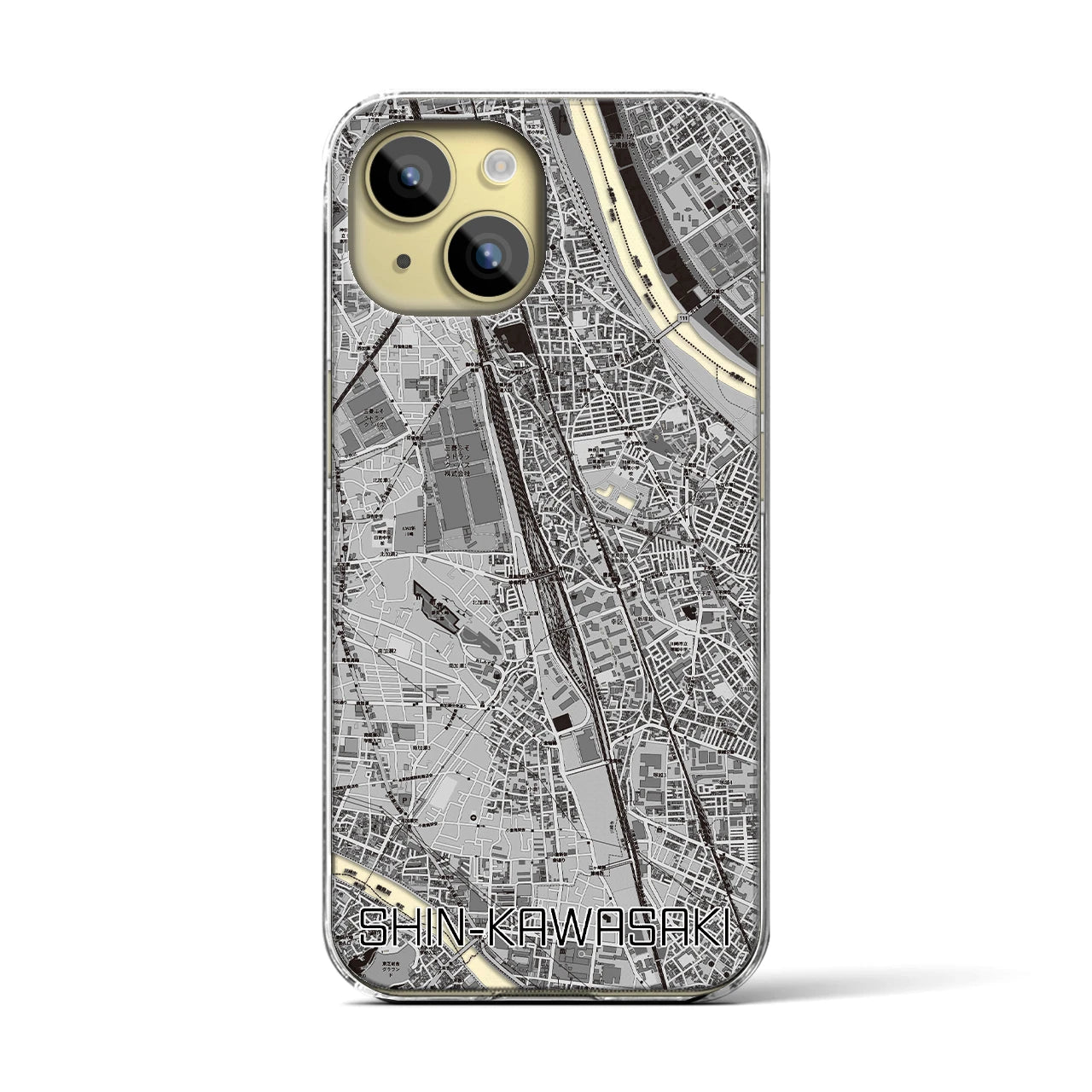 【新川崎(神奈川県)】地図柄iPhoneケース(クリアタイプ)
