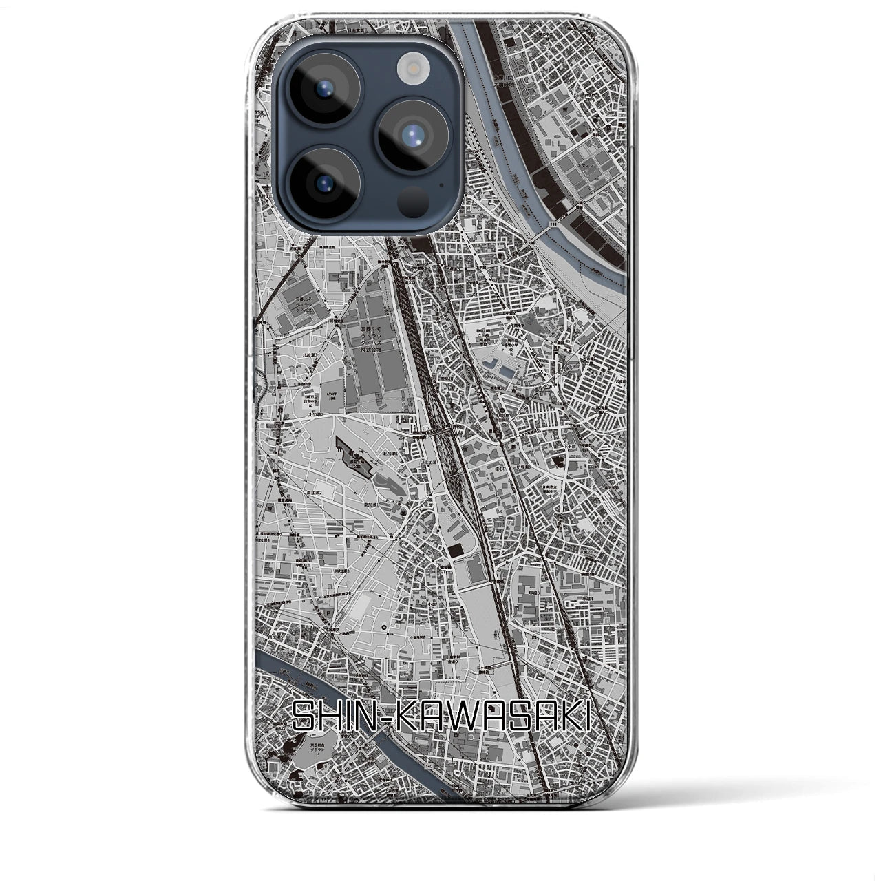 【新川崎(神奈川県)】地図柄iPhoneケース(クリアタイプ)