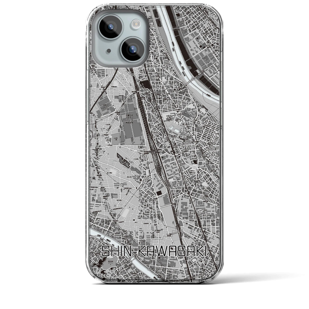 【新川崎(神奈川県)】地図柄iPhoneケース(クリアタイプ)