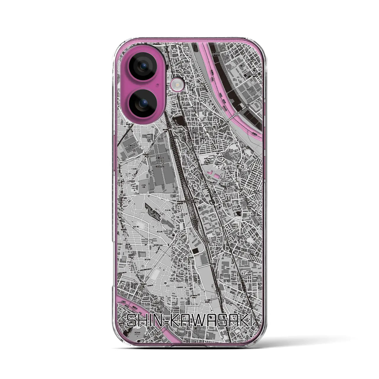 【新川崎(神奈川県)】地図柄iPhoneケース(クリアタイプ)