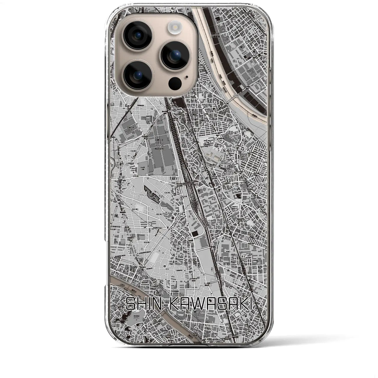 【新川崎(神奈川県)】地図柄iPhoneケース(クリアタイプ)