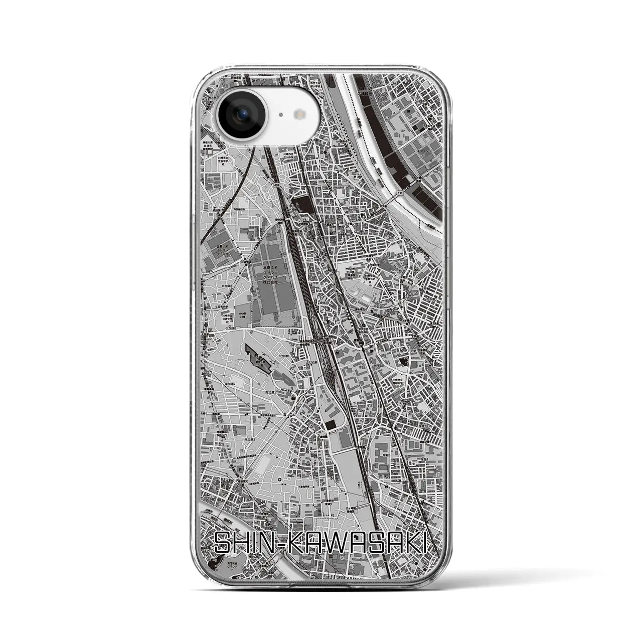 【新川崎(神奈川県)】地図柄iPhoneケース(クリアタイプ)