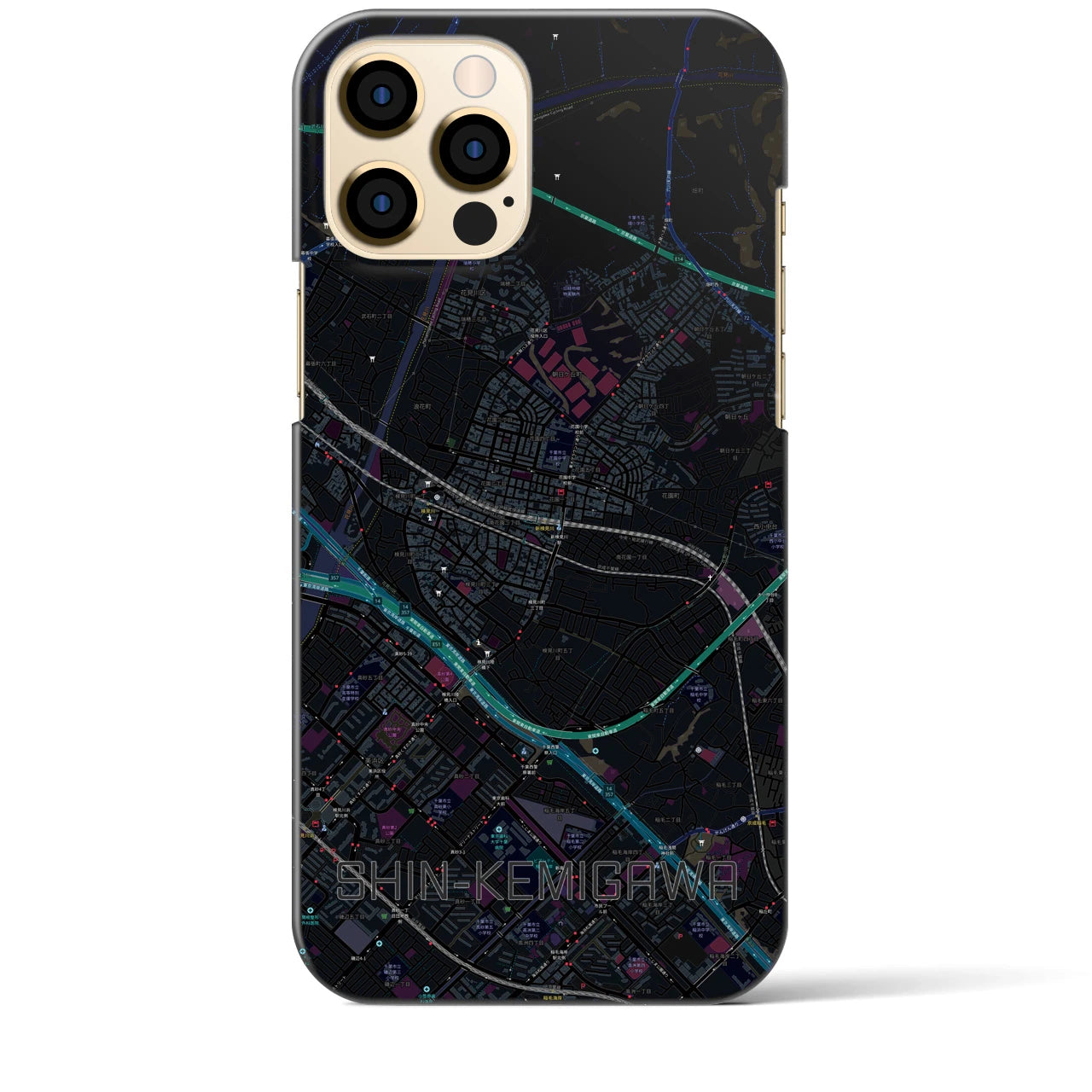 【新検見川(千葉県)】地図柄iPhoneケース(バックカバータイプ)