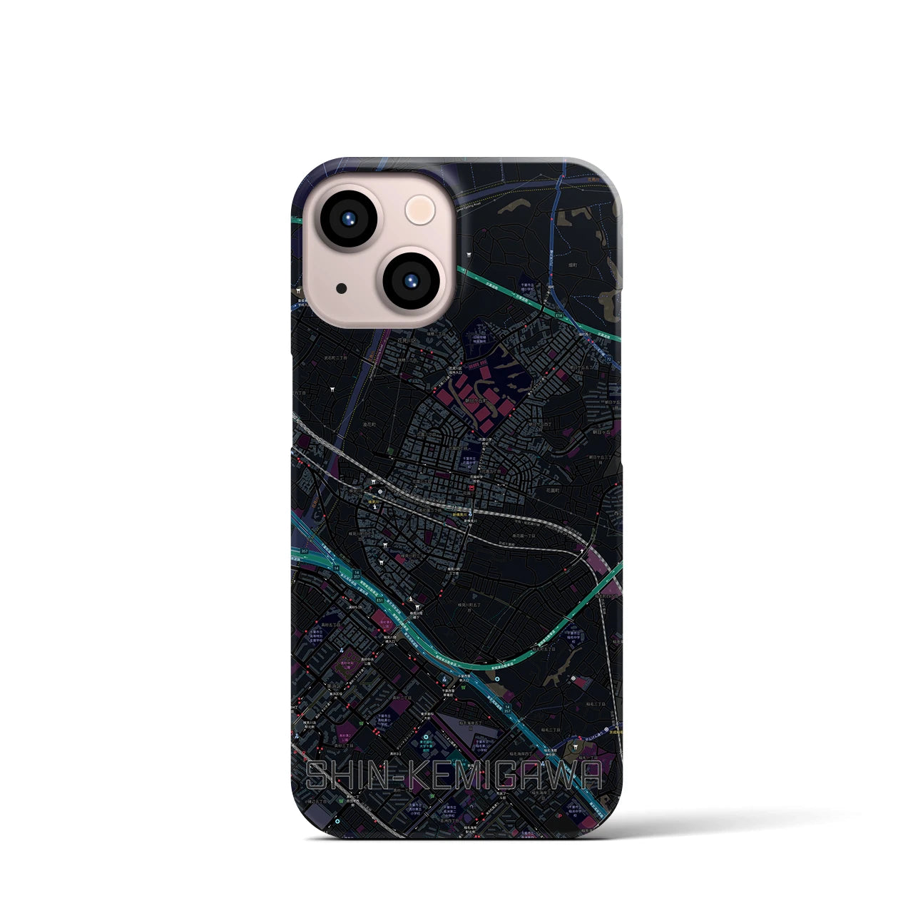 【新検見川(千葉県)】地図柄iPhoneケース(バックカバータイプ)