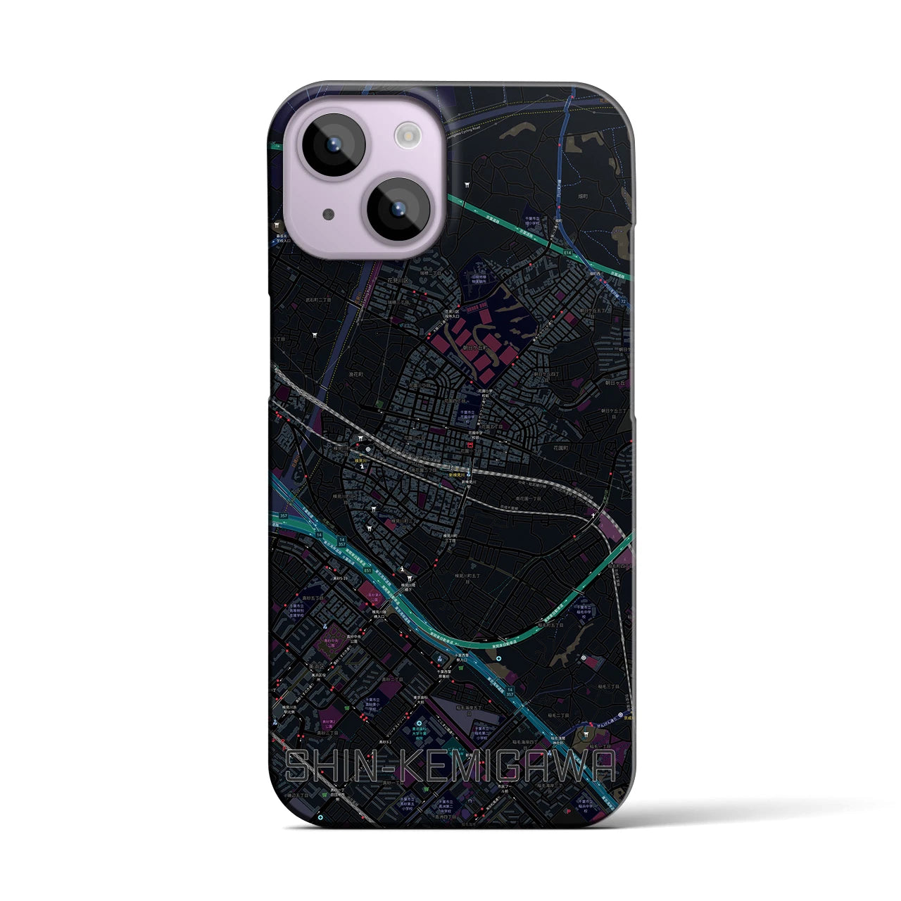 【新検見川(千葉県)】地図柄iPhoneケース(バックカバータイプ)