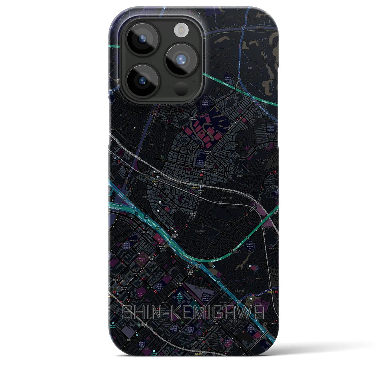 【新検見川(千葉県)】地図柄iPhoneケース(バックカバータイプ)