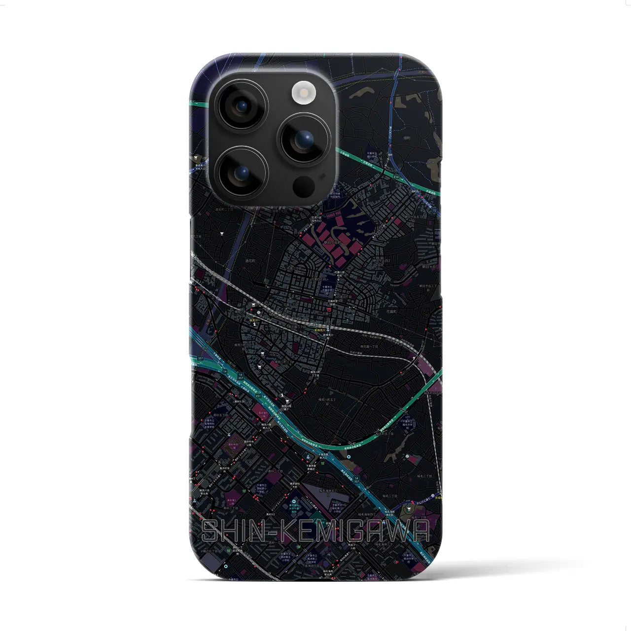 【新検見川(千葉県)】地図柄iPhoneケース(バックカバータイプ)