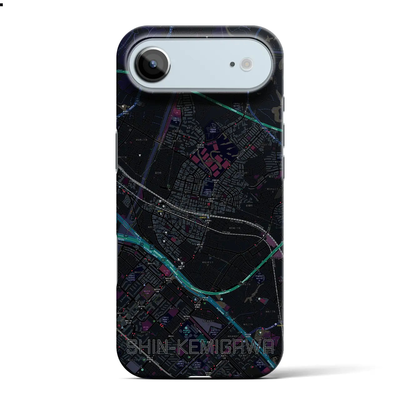 【新検見川(千葉県)】地図柄iPhoneケース(バックカバータイプ)