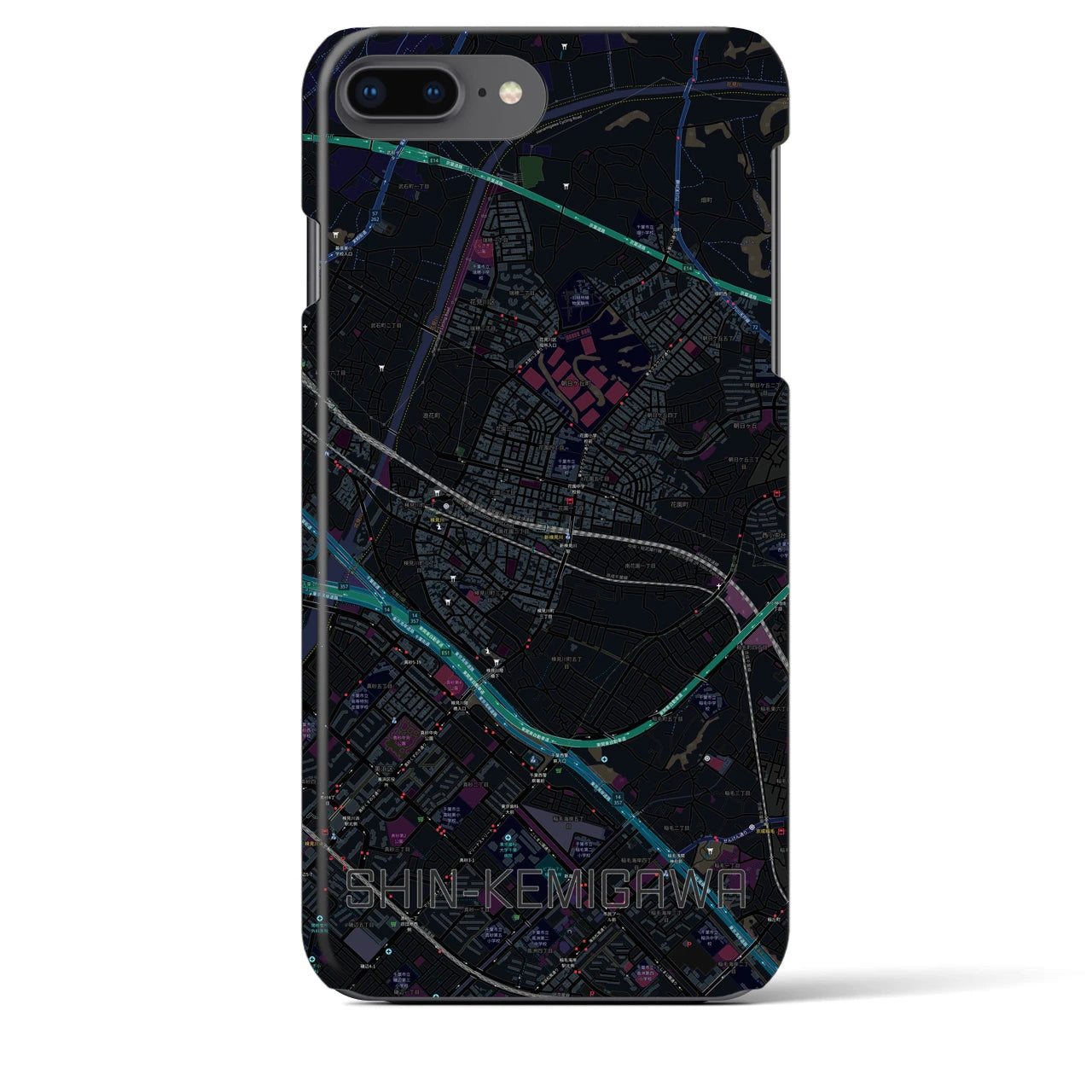 【新検見川(千葉県)】地図柄iPhoneケース(バックカバータイプ)
