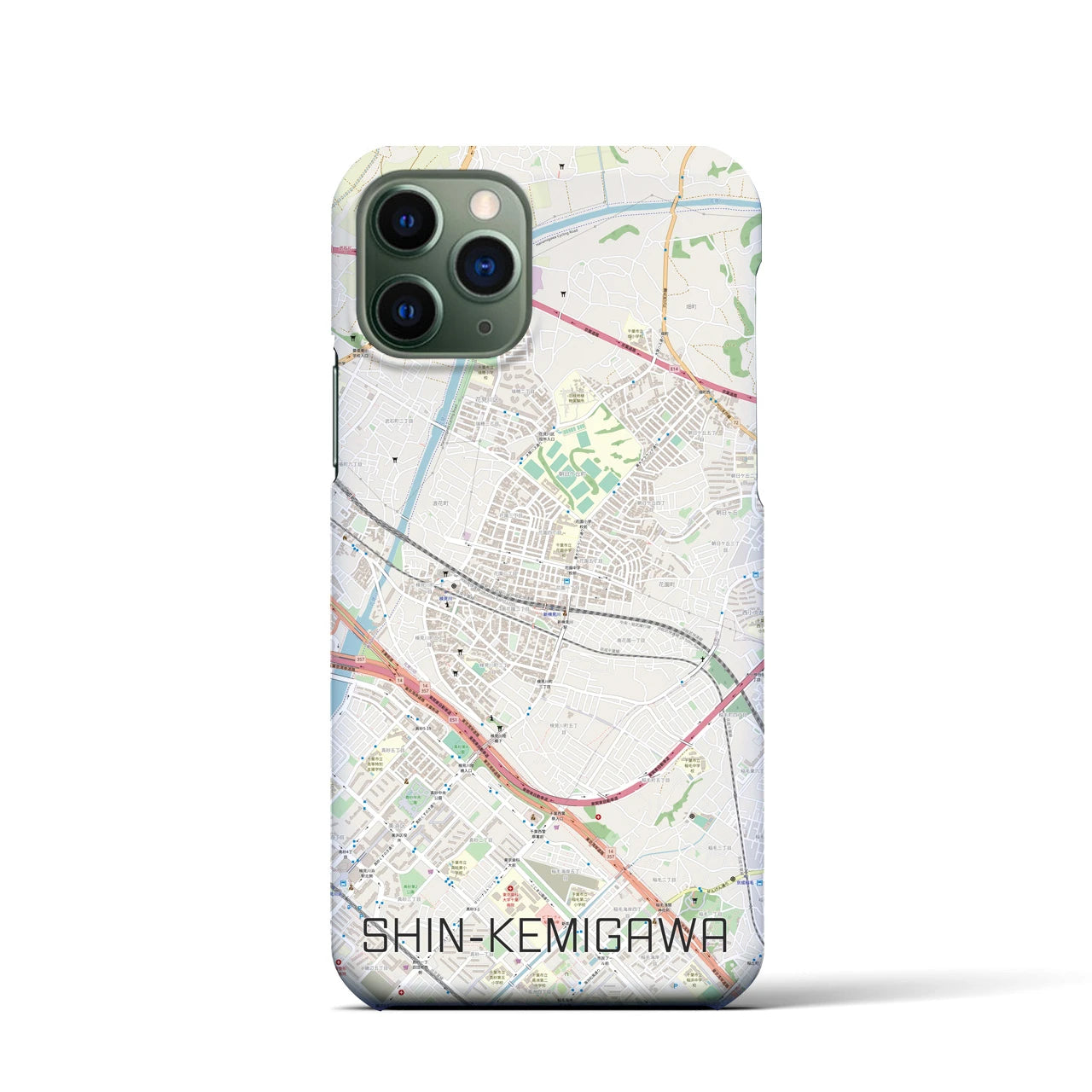 【新検見川(千葉県)】地図柄iPhoneケース(バックカバータイプ)
