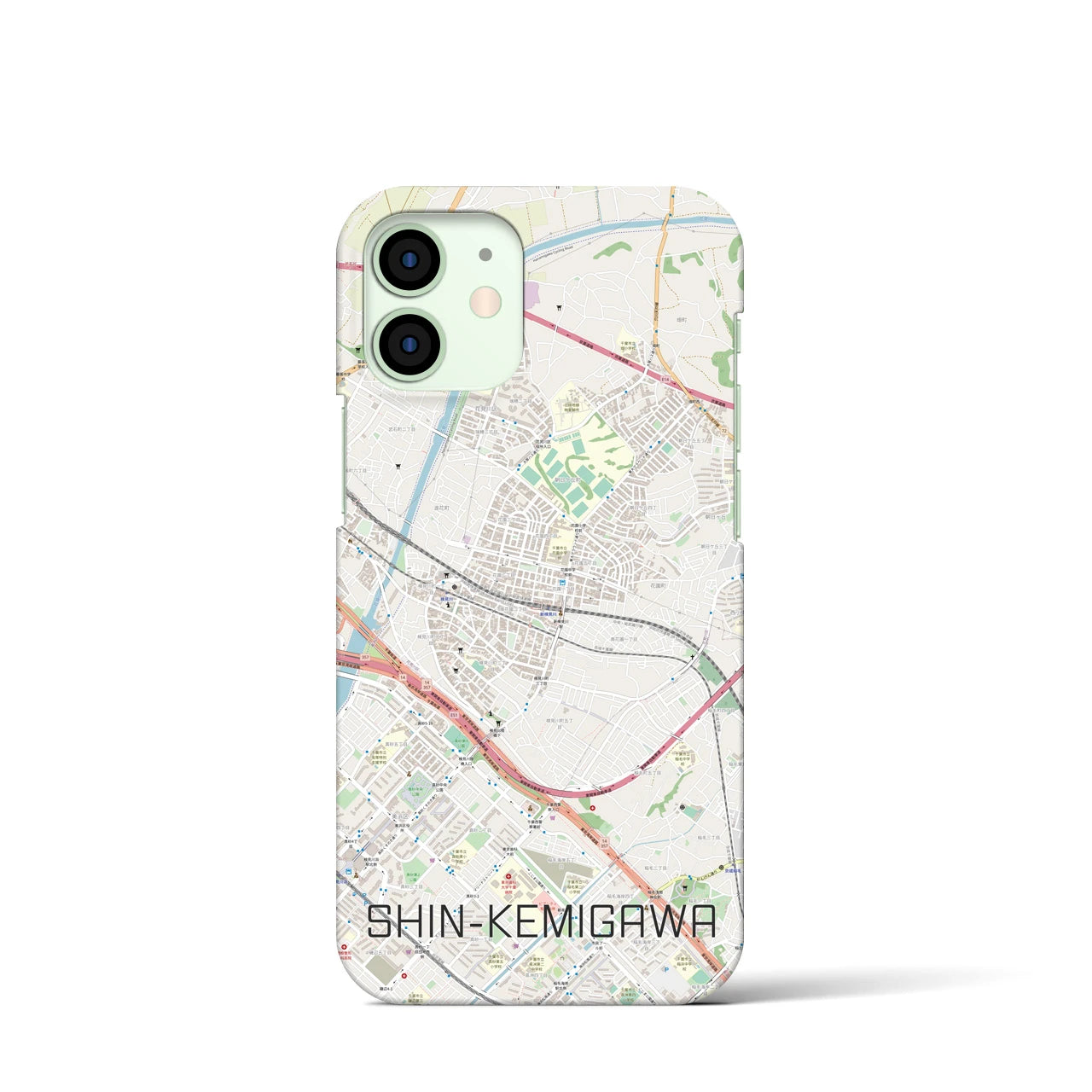 【新検見川(千葉県)】地図柄iPhoneケース(バックカバータイプ)