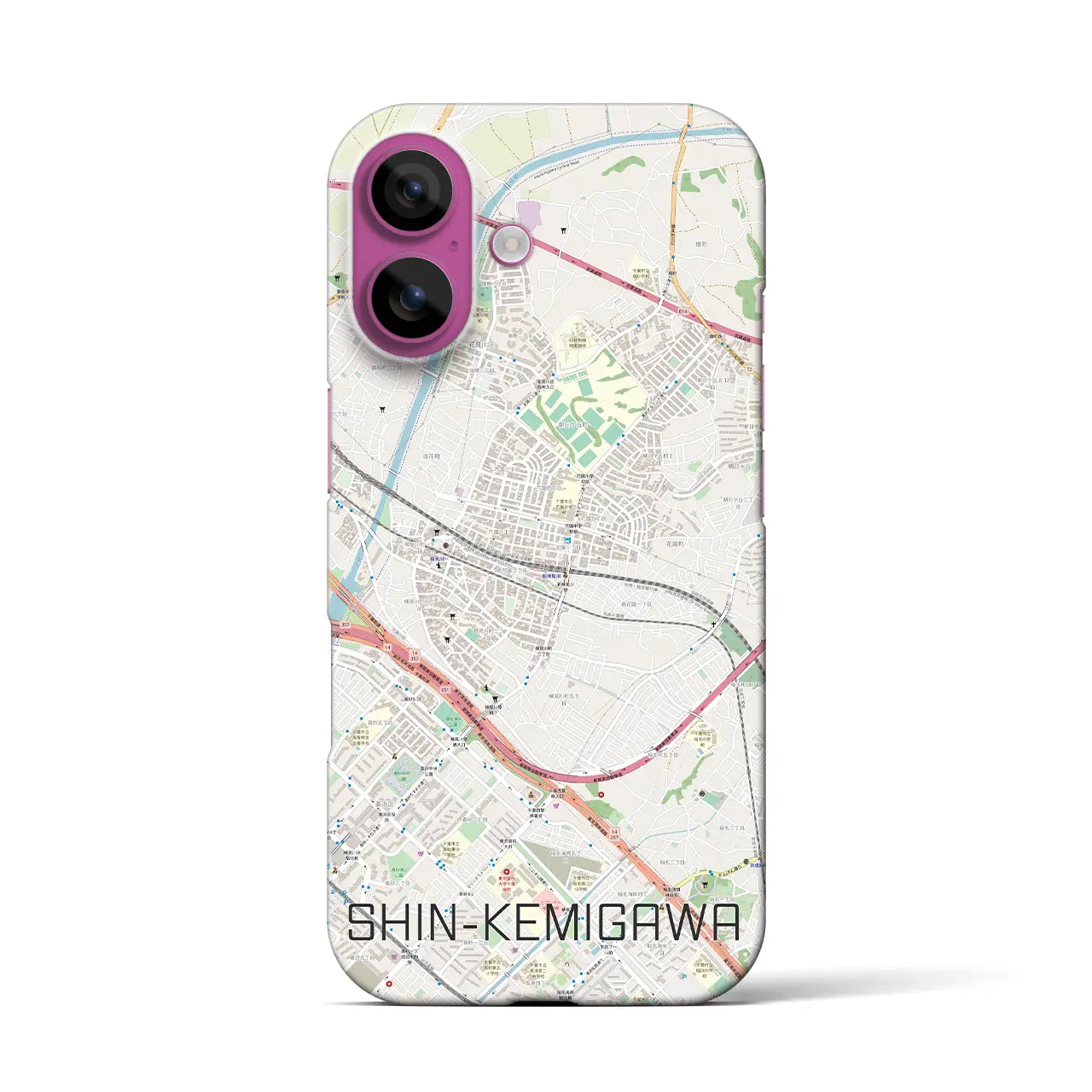 【新検見川(千葉県)】地図柄iPhoneケース(バックカバータイプ)