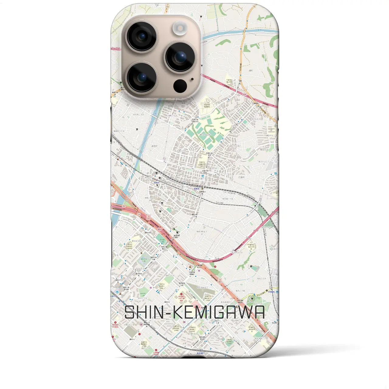 【新検見川(千葉県)】地図柄iPhoneケース(バックカバータイプ)
