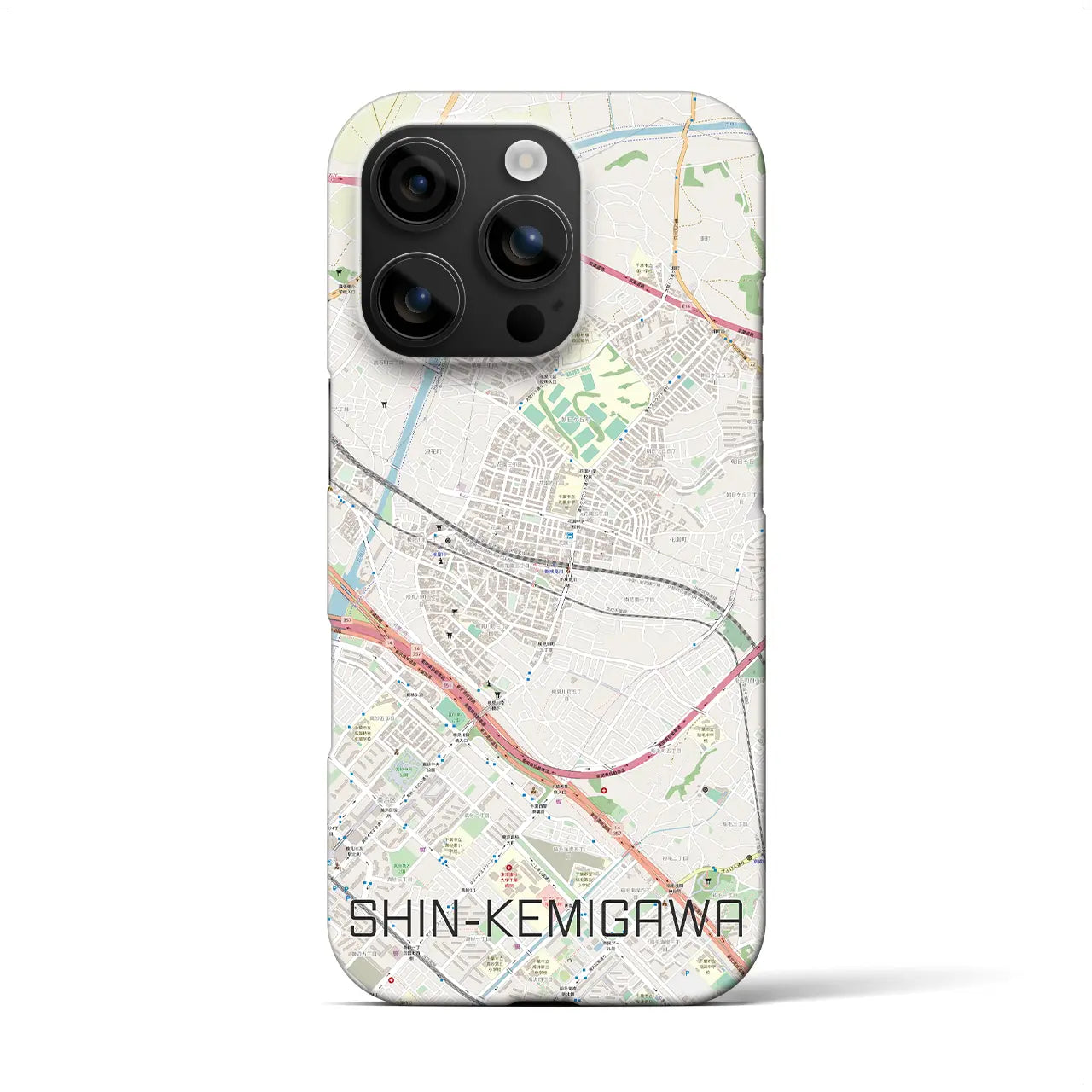 【新検見川(千葉県)】地図柄iPhoneケース(バックカバータイプ)