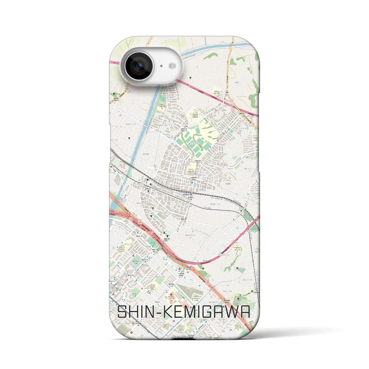 【新検見川(千葉県)】地図柄iPhoneケース(バックカバータイプ)