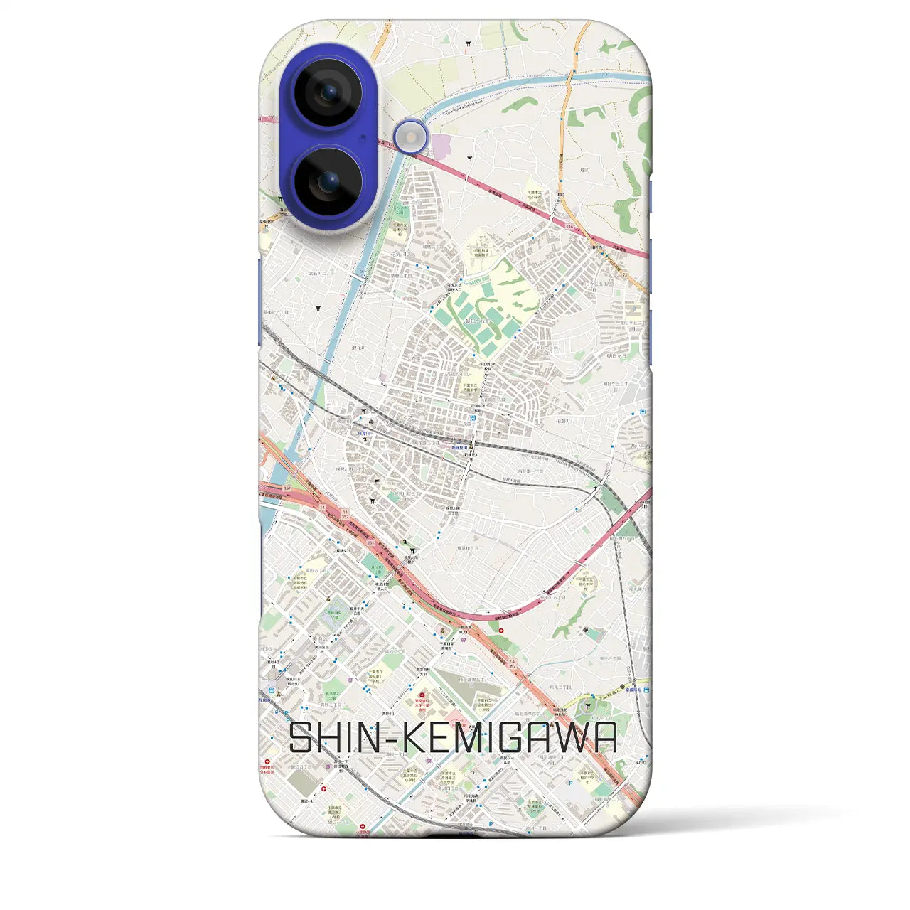 【新検見川(千葉県)】地図柄iPhoneケース(バックカバータイプ)