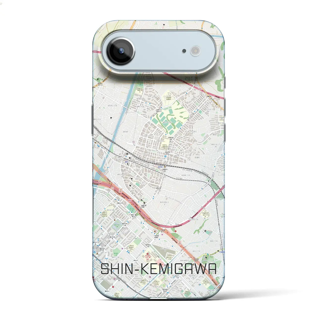 【新検見川(千葉県)】地図柄iPhoneケース(バックカバータイプ)