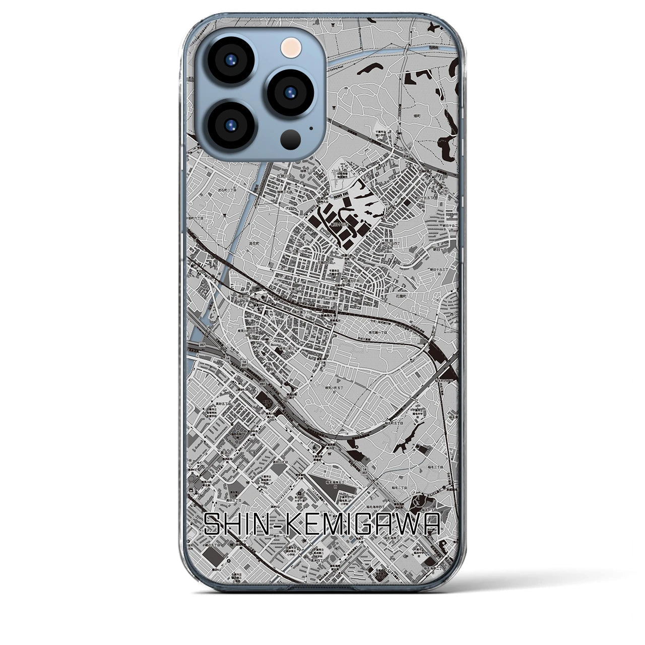 【新検見川(千葉県)】地図柄iPhoneケース(クリアタイプ)