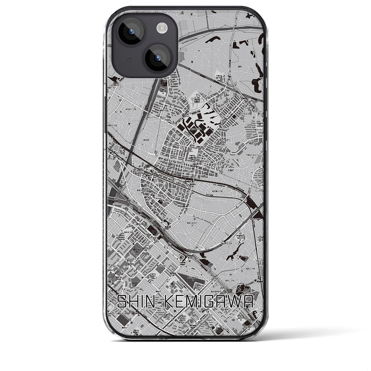 【新検見川(千葉県)】地図柄iPhoneケース(クリアタイプ)