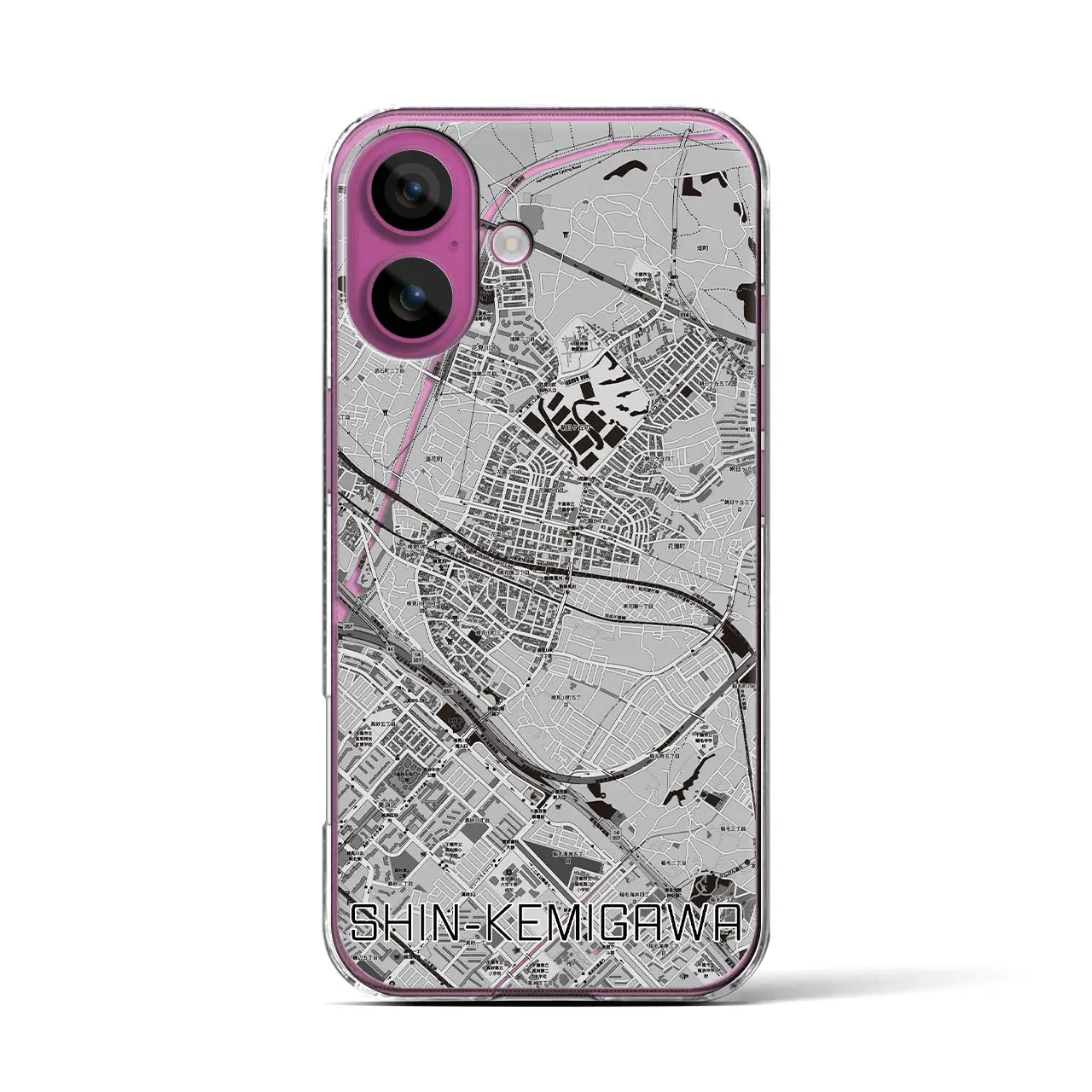 【新検見川(千葉県)】地図柄iPhoneケース(クリアタイプ)