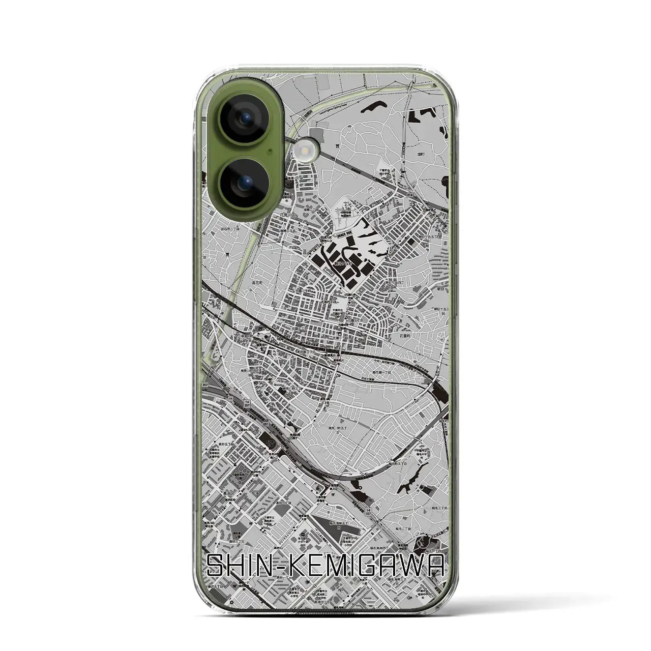【新検見川(千葉県)】地図柄iPhoneケース(クリアタイプ)