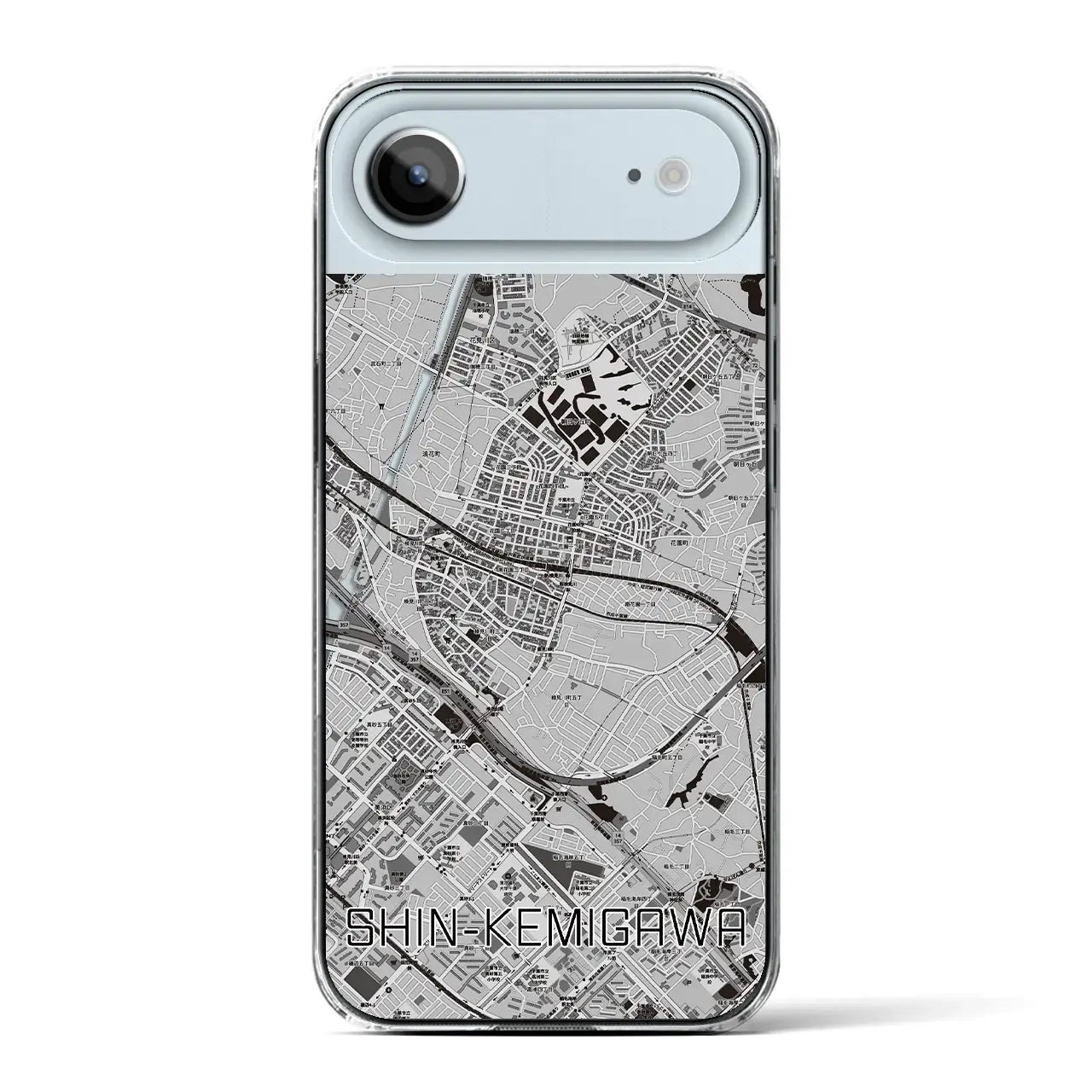 【新検見川(千葉県)】地図柄iPhoneケース(クリアタイプ)