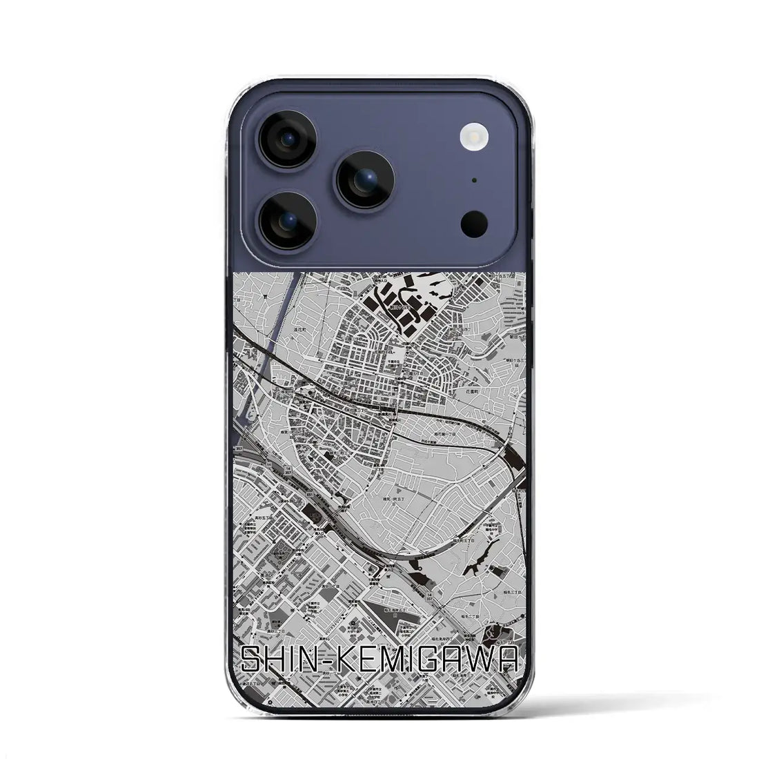 【新検見川(千葉県)】地図柄iPhoneケース(クリアタイプ)