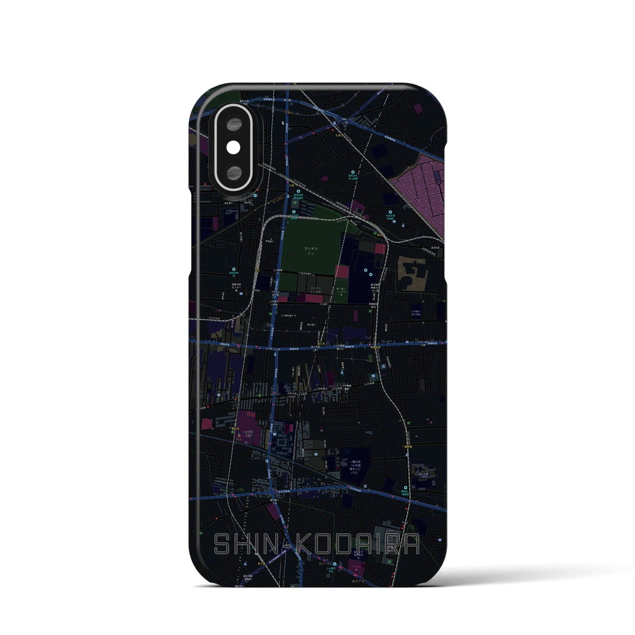 【新小平(東京都)】地図柄iPhoneケース(バックカバータイプ)