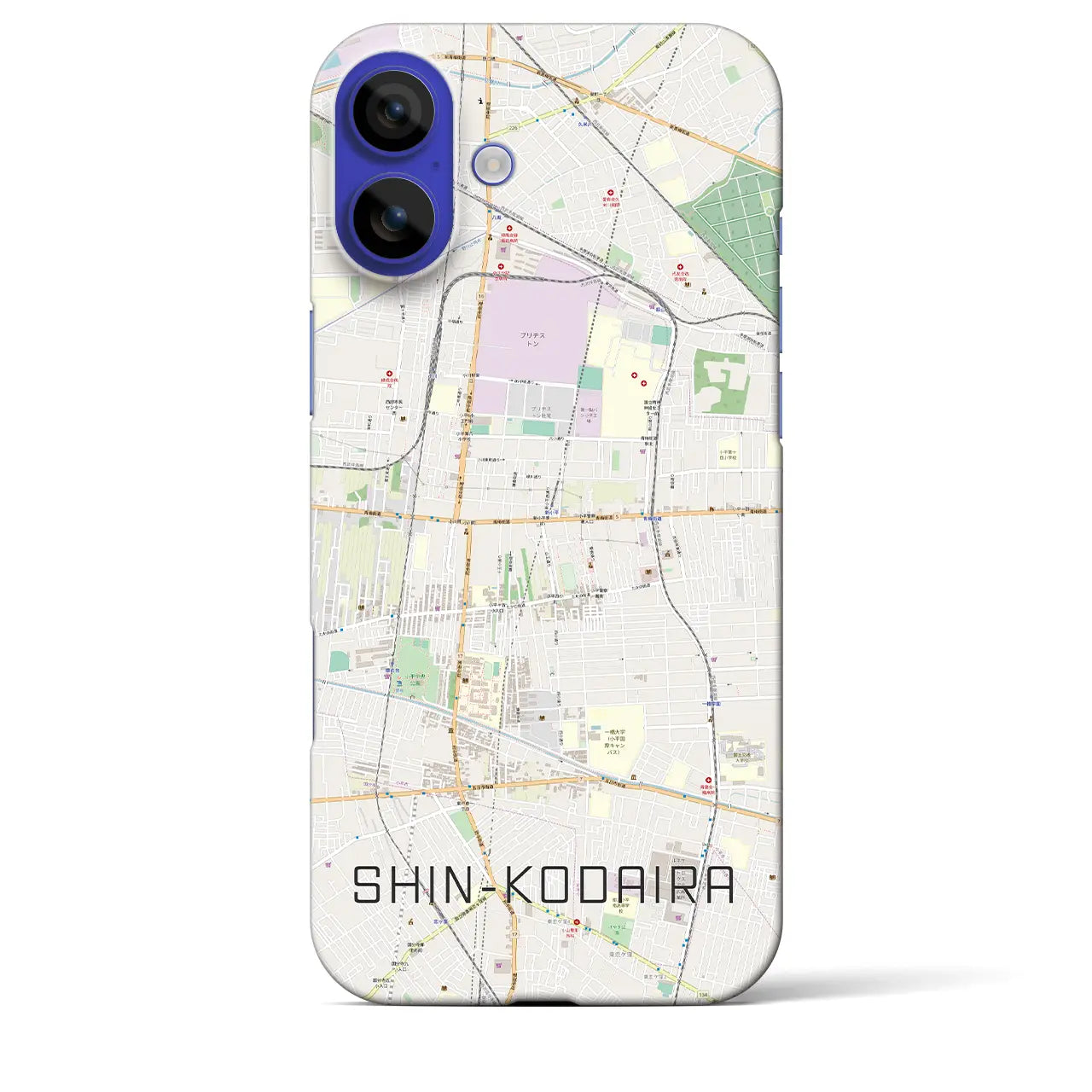 【新小平(東京都)】地図柄iPhoneケース(バックカバータイプ)ナチュラル・iPhone 16 Pro Max 用