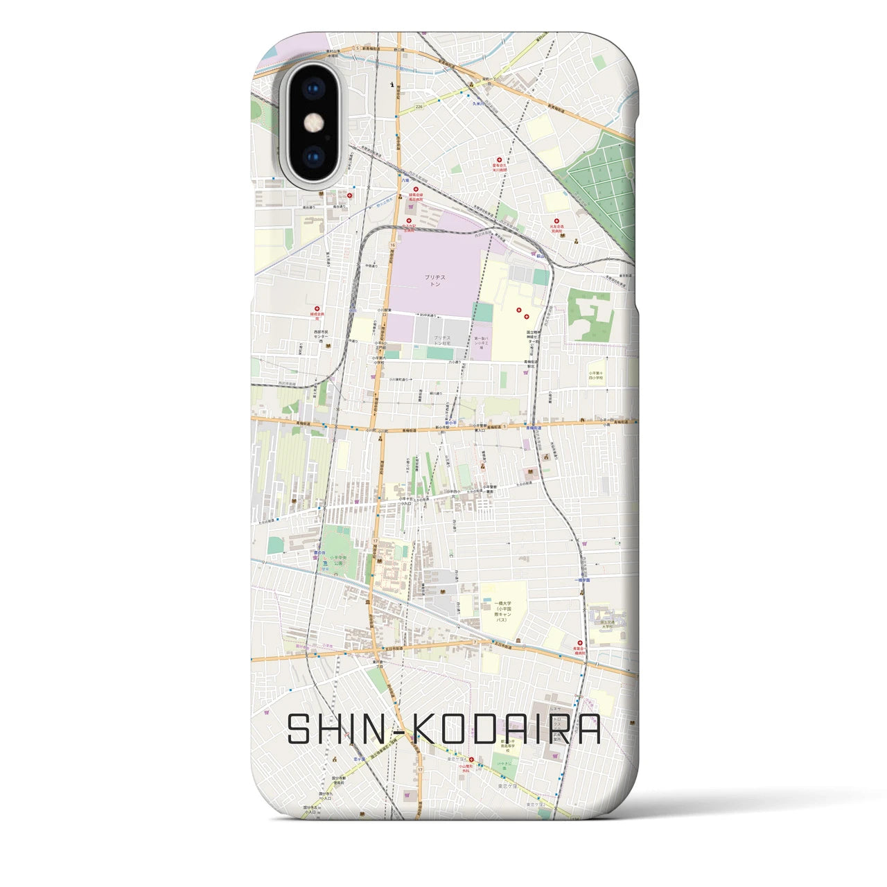 【新小平(東京都)】地図柄iPhoneケース(バックカバータイプ)