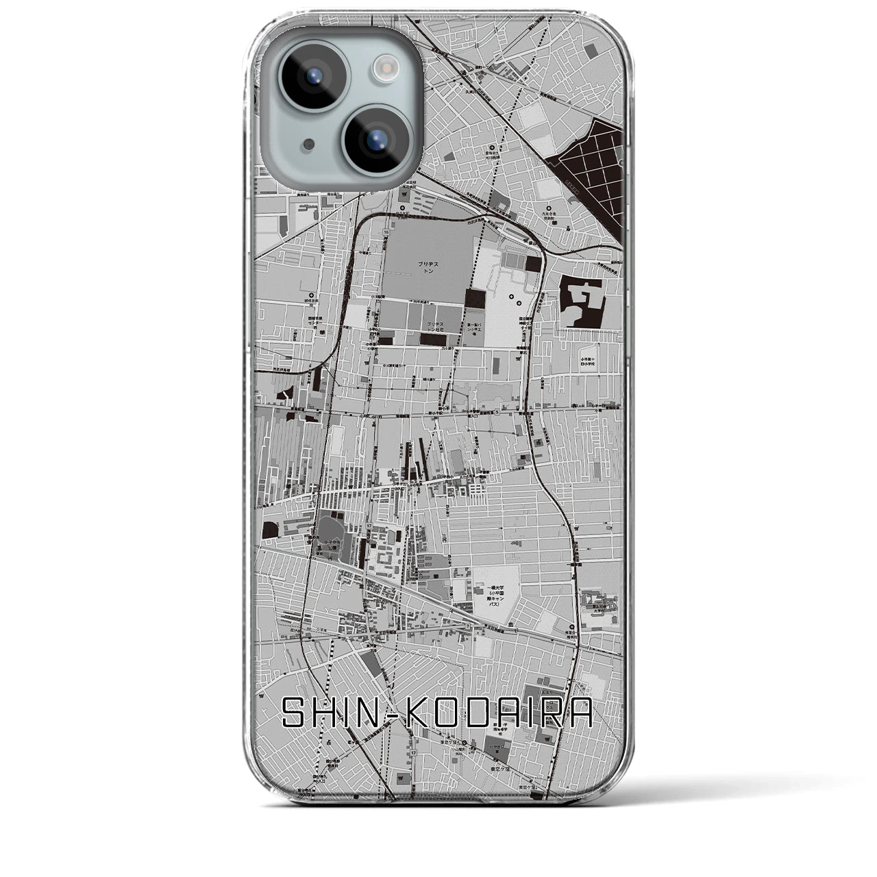 【新小平(東京都)】地図柄iPhoneケース(クリアタイプ)