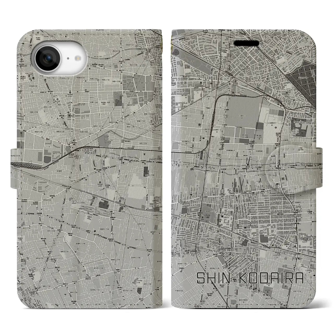 【新小平(東京都)】地図柄iPhoneケース(手帳タイプ)