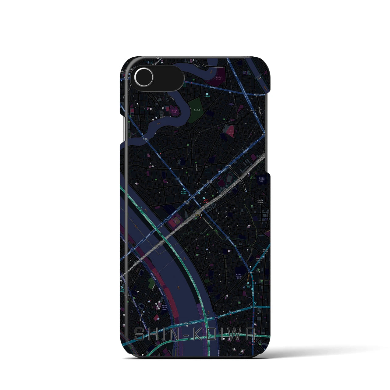 【新小岩(東京都)】地図柄iPhoneケース(バックカバータイプ)