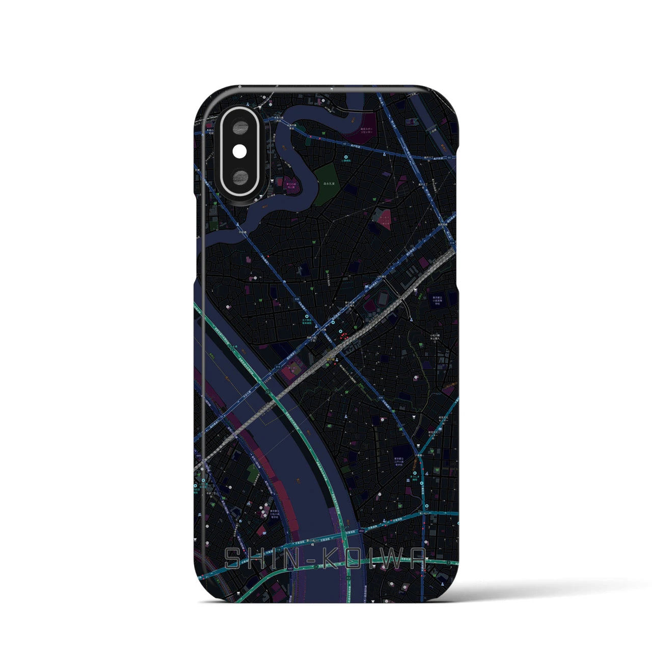 【新小岩(東京都)】地図柄iPhoneケース(バックカバータイプ)