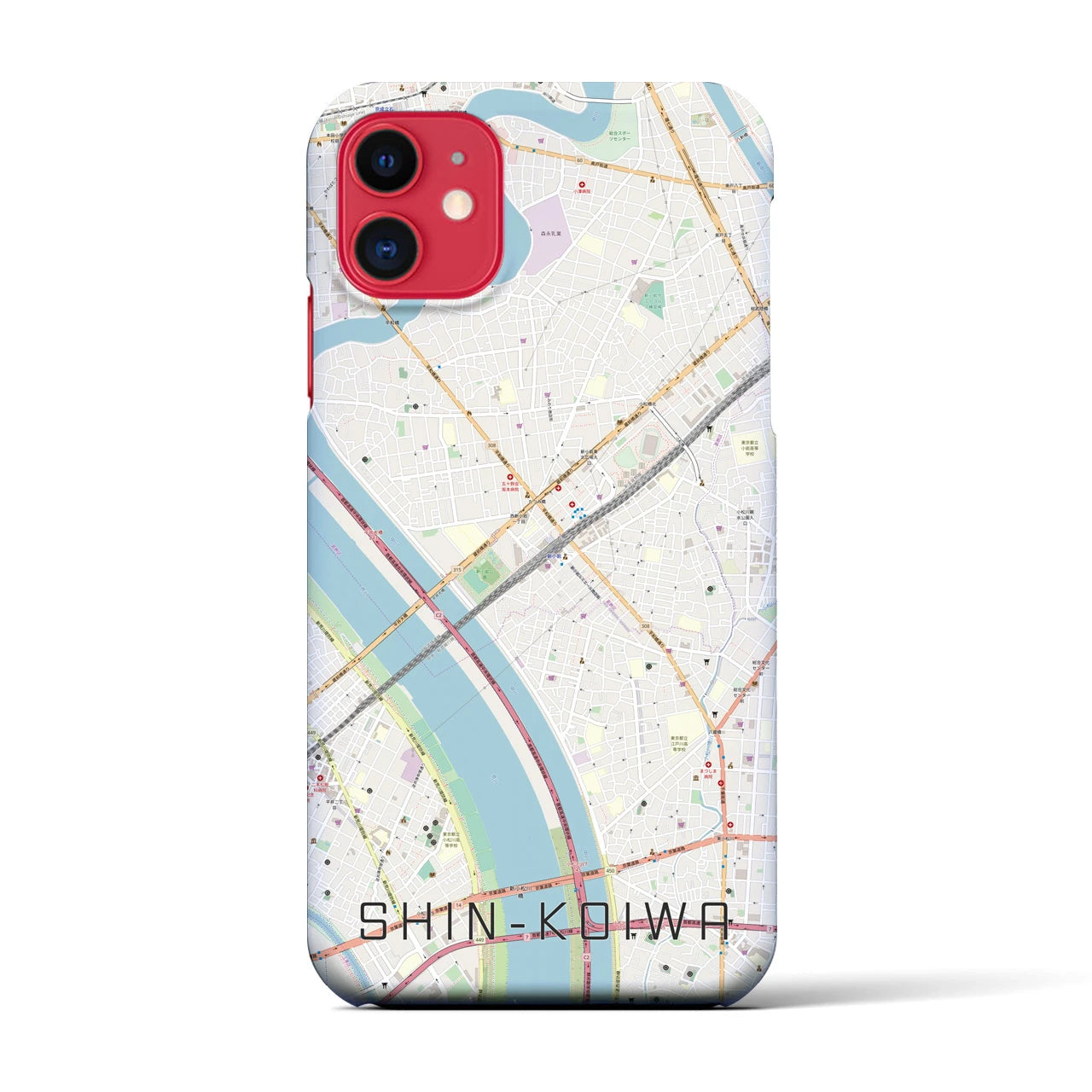【新小岩(東京都)】地図柄iPhoneケース(バックカバータイプ)