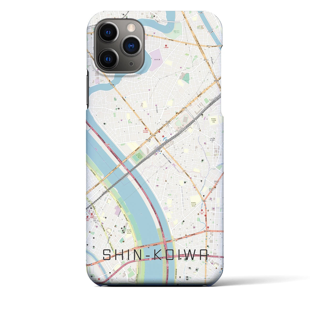 【新小岩(東京都)】地図柄iPhoneケース(バックカバータイプ)