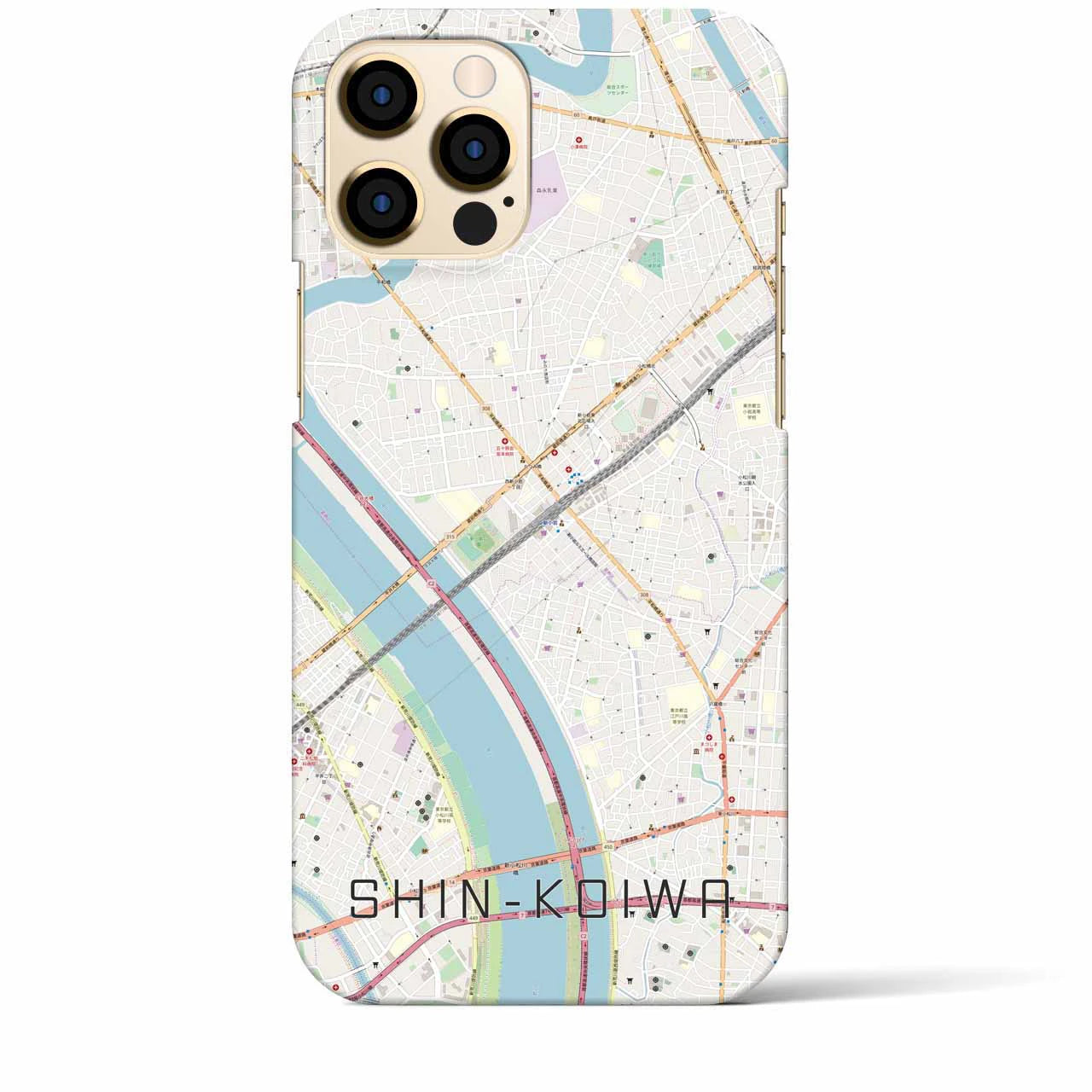 【新小岩(東京都)】地図柄iPhoneケース(バックカバータイプ)