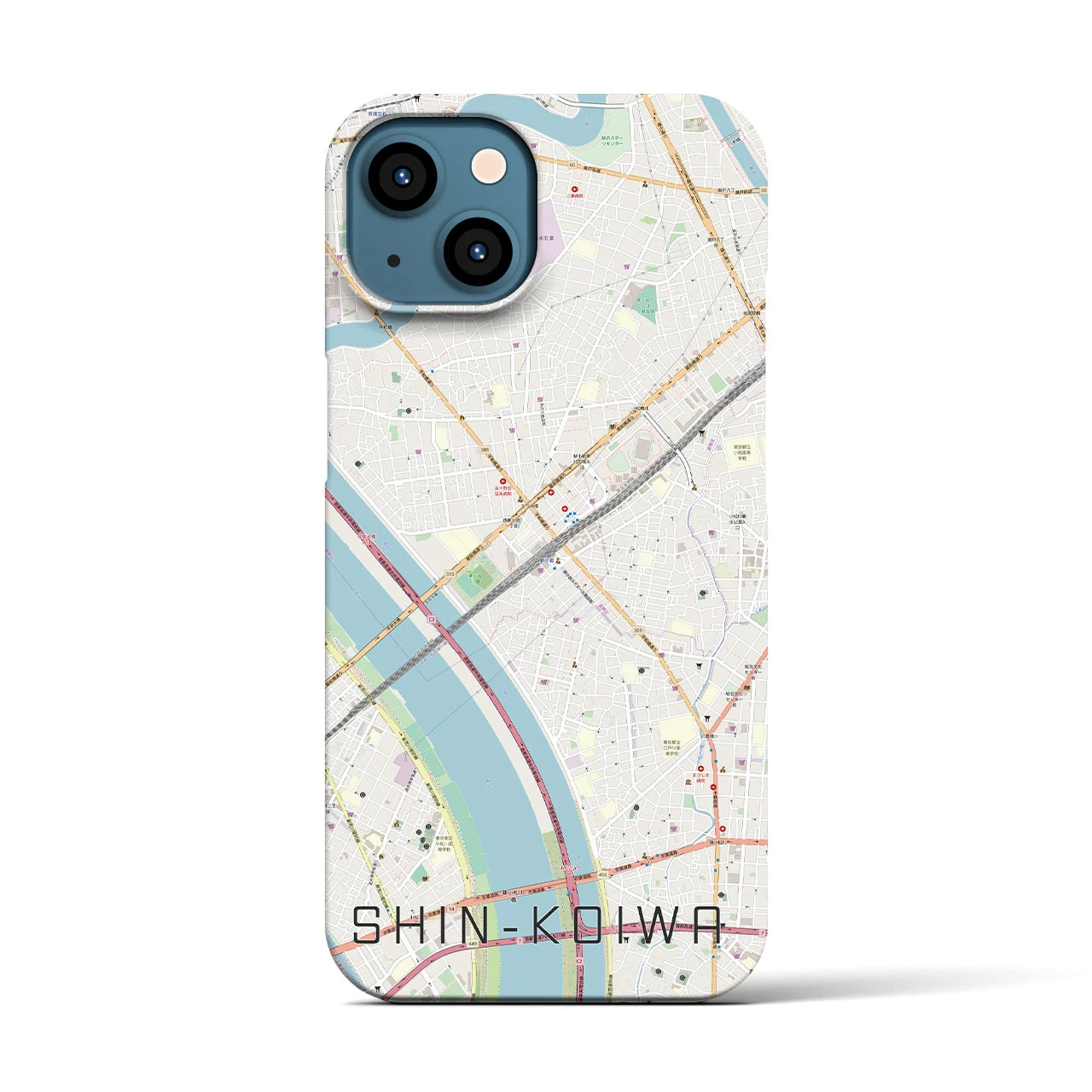 【新小岩(東京都)】地図柄iPhoneケース(バックカバータイプ)