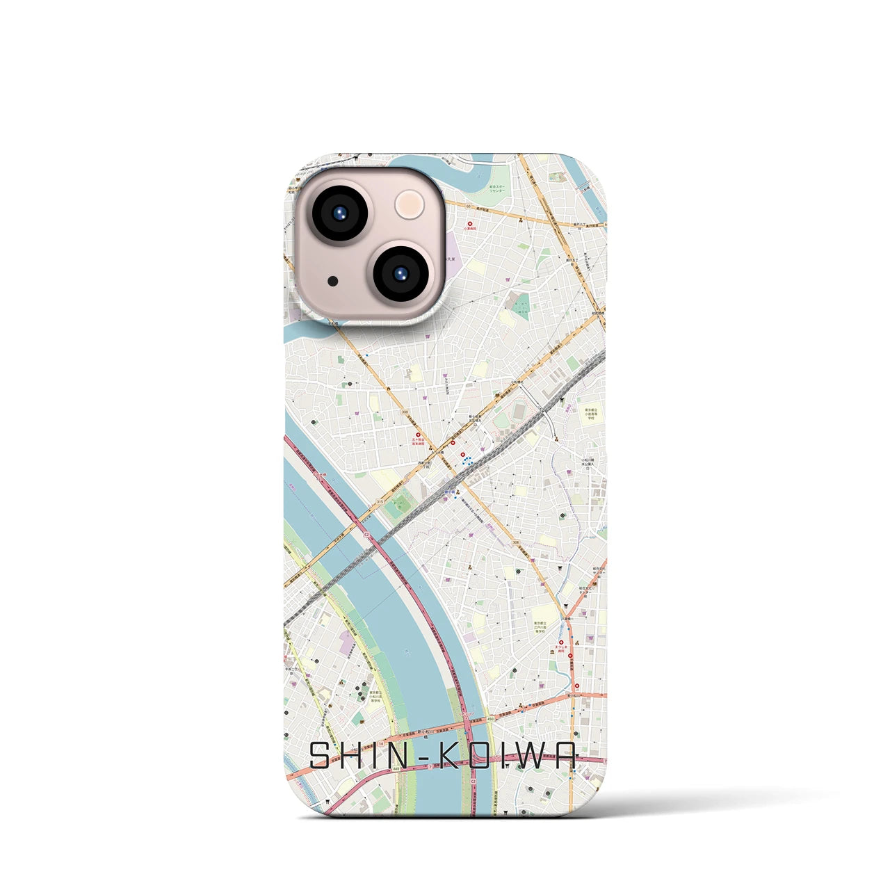 【新小岩(東京都)】地図柄iPhoneケース(バックカバータイプ)