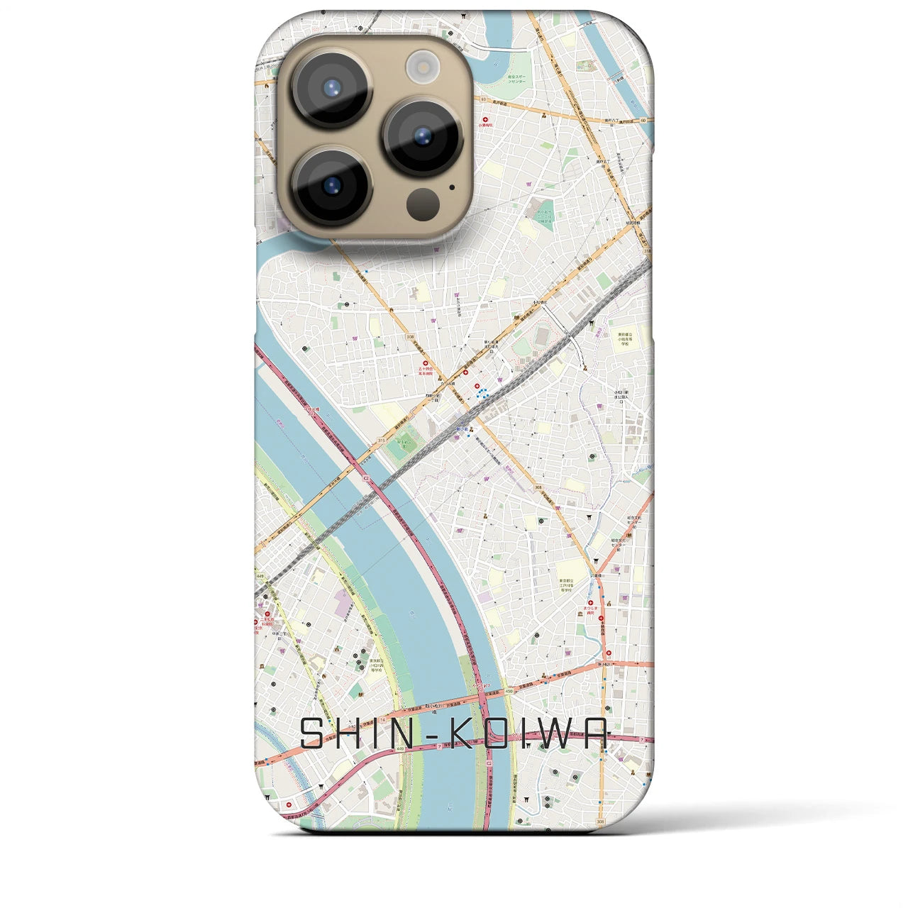 【新小岩(東京都)】地図柄iPhoneケース(バックカバータイプ)